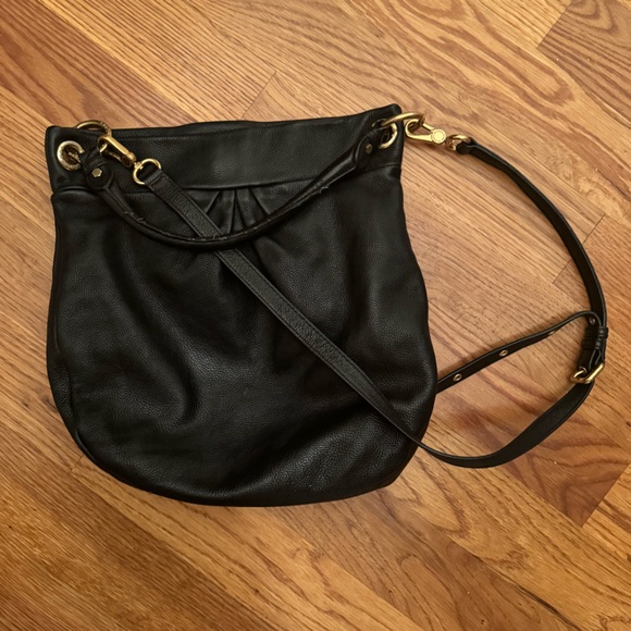 Marc Jacobs Medium Pebble Leather Black Silver Hobo Shoulder Bag Handbag Purse - Picture 5 of 8